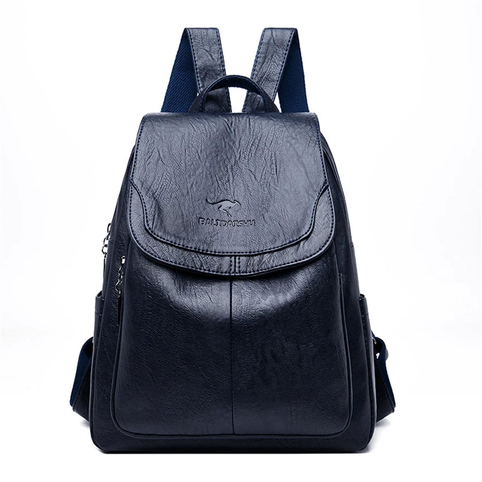 EDA - ANTI-THEFT LEATHER BACKPACK