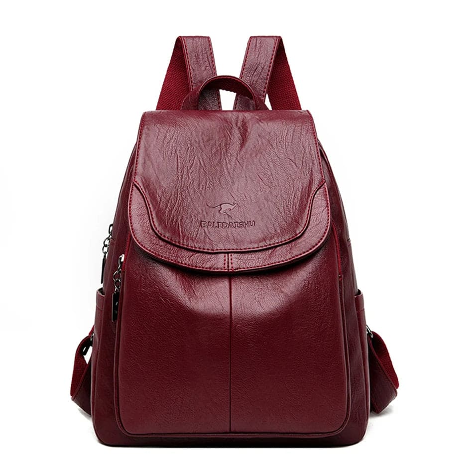 EDA - ANTI-THEFT LEATHER BACKPACK