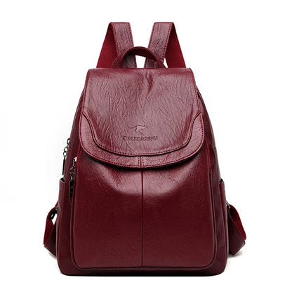 EDA - ANTI-THEFT LEATHER BACKPACK