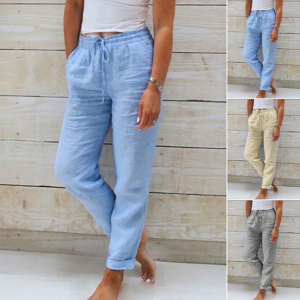 Monika | Pants with Elastic Waistband in Cotton and Linen (1+1 FREE)