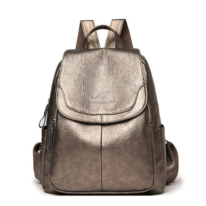 EDA - ANTI-THEFT LEATHER BACKPACK