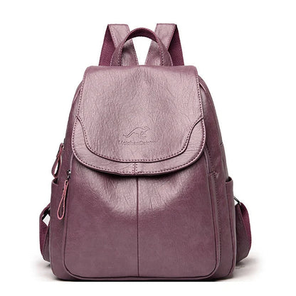 EDA - ANTI-THEFT LEATHER BACKPACK