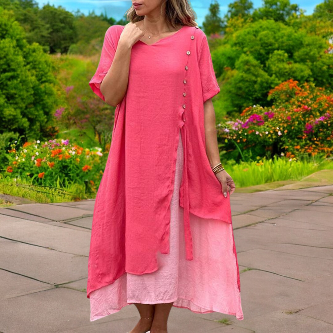 Comfortable summer dress with V-neck