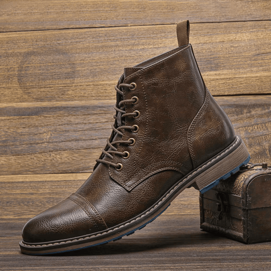 Conor | Leather Ankle Boots in Fashion Style