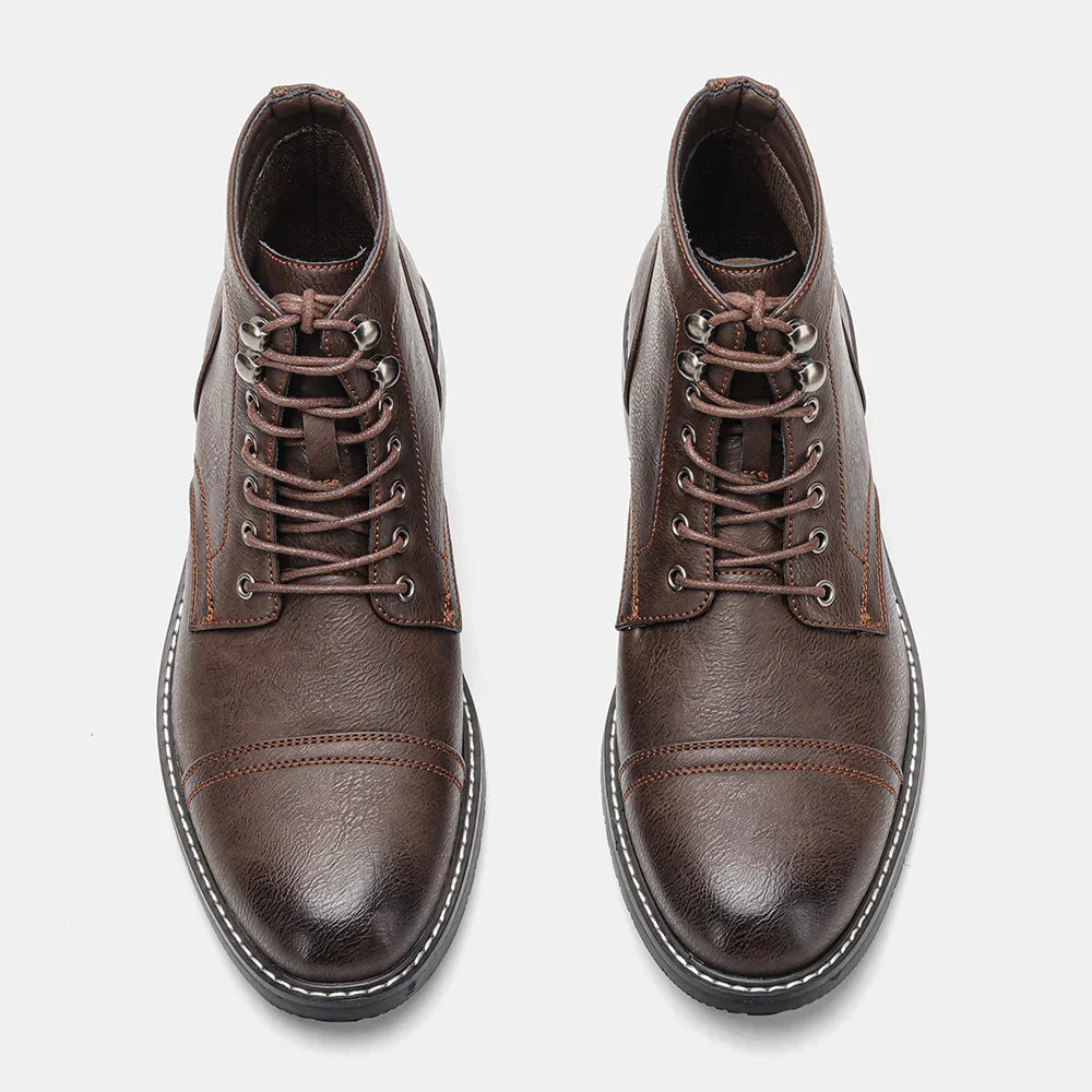 Keith | Vintage Derby Boots with Cap Toe