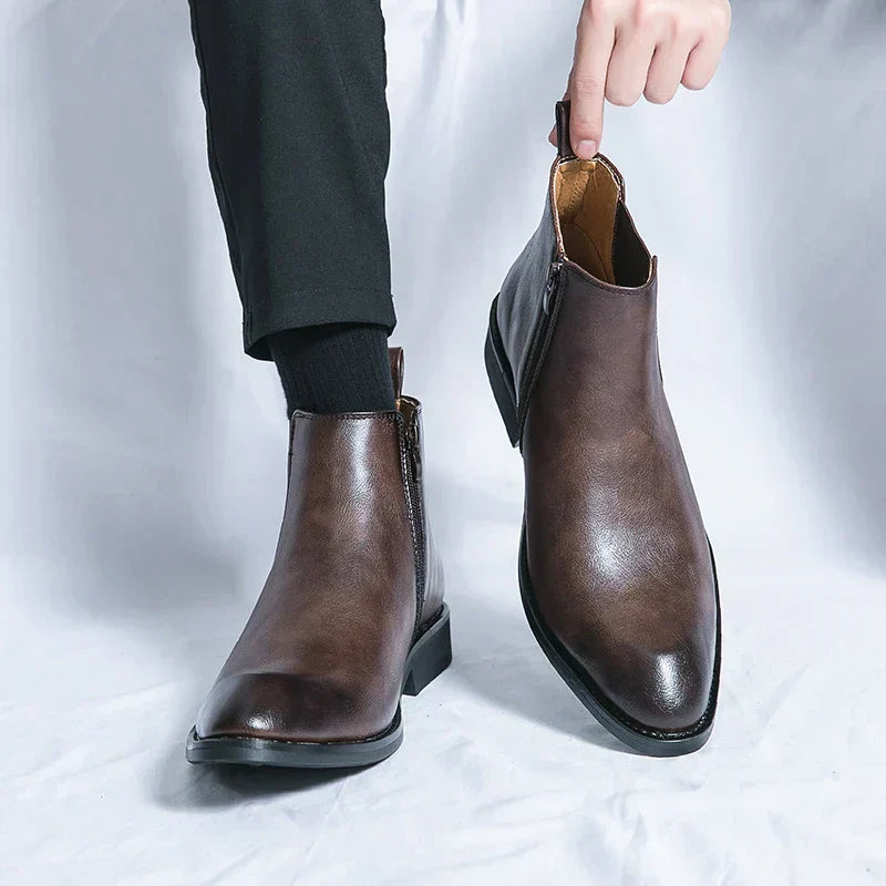 Cooper | Leather Chelsea Boots with Zipper